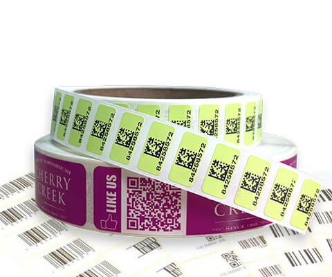 Rolls of barcode labels and variable printing